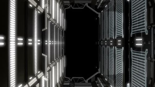 Infinite Futuristic Space Tunnel Corridor Loop Background