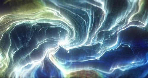 Partículas líquidas brilhantes de fundo de movimento abstrato.