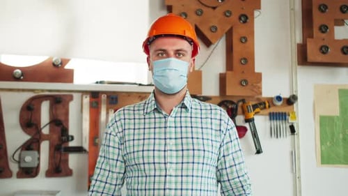 Portrait of Man Warehouse Worker and Engineer Under Inspection and Checking Production Process on