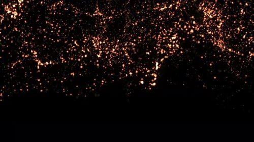 Sparkling Golden Particles Falling Abstract Motion Background