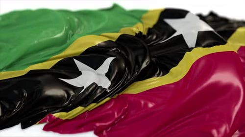 Saint Kitts and Nevis Flag Waving Realistic 3D Animation