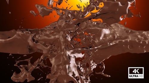 Dynamic Chocolate Liquid Collision Splash Reveal Transition