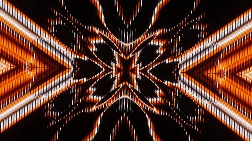 Abstract Orange and White Arrows Kaleidoscope Vj Loop