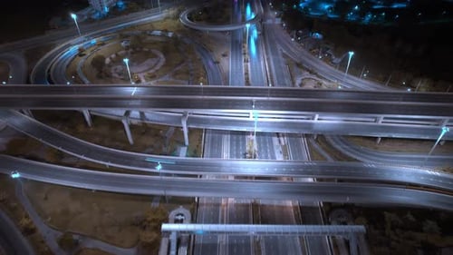 4K : Hyperlapse ou Dronelapse Vue de dessus des carrefours routiers