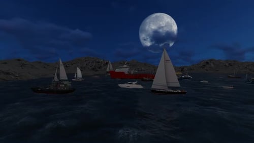 Fischerboot bei Nacht