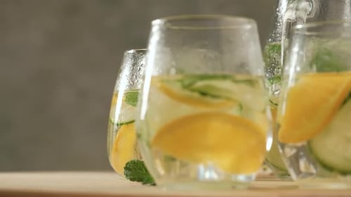 Refreshing Fruit Infused Water with Lemon and Cucumber
