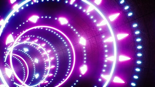 Neon Light Cement Vj Tunnel Loop 4K