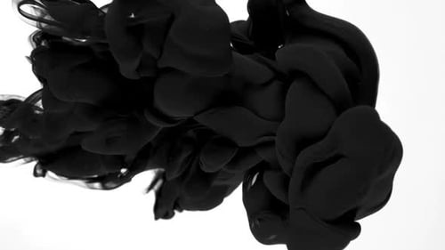Abstract Black Ink Swirling in Water