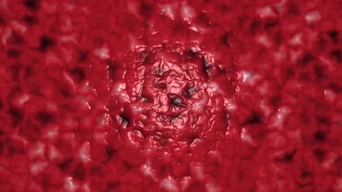 Pulsating Red Organic Cells Animation for Medical Backgrounds