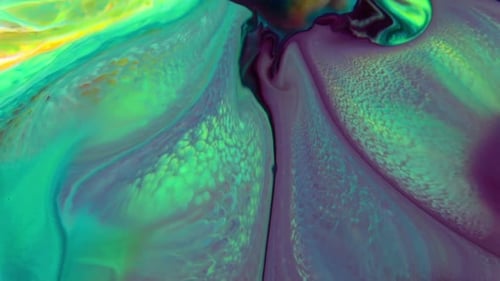 Abstract Multi-Colored Paint Swirl Close-Up