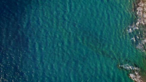 Top View to Clear Blue Sea or Ocean Water