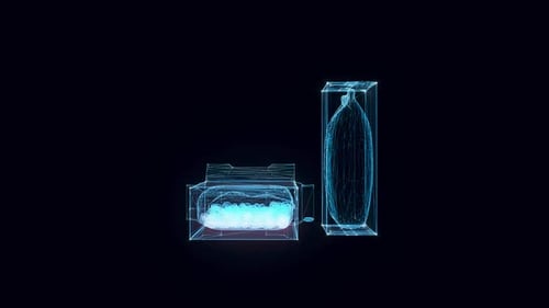 Paper Box With Scattered Cornflakes Hologram Hd