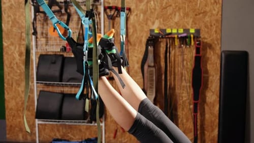 Woman Doing Trx Suspension Straps