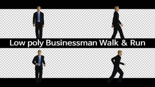 Walk & Run aus Low-Poly-Design für Geschäftsleute