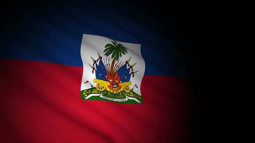 Haiti National Flag Realistic Waving Loop Animation