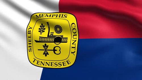 Memphis Shelby County Flag Waving Loop Animation