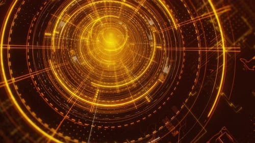 Futuristic Digital Data Tunnel Background Loop