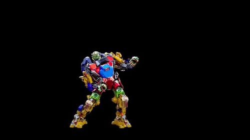 Animated Colorful Robot Dance Loop