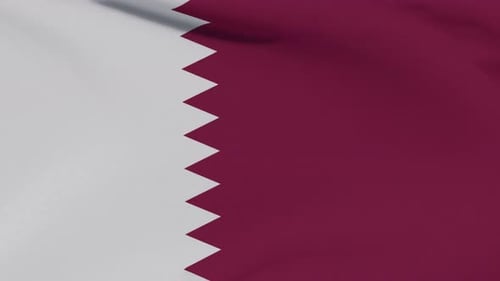 Waving Flag of Qatar National Symbol Animation