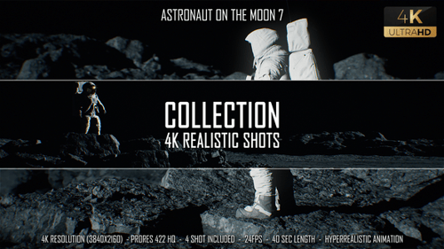 Astronaut Walking on Lunar Surface in Realistic 3D Render