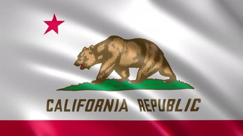 Waving California Republic State Flag Animation