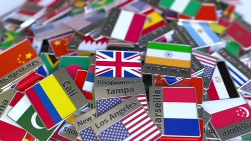 Souvenir Magnet with Poznan Text and National Flag