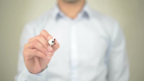Man Writes the Word Important on Clear Surface