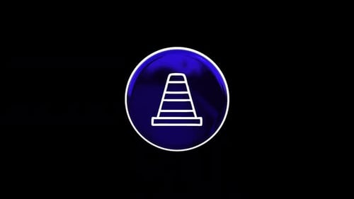 Animated Corporate Safety Cone Icon with 3D Rotation