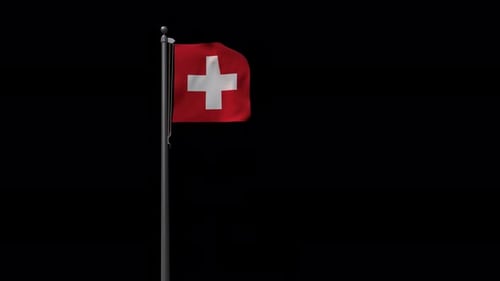 Realistic Waving Switzerland Flag Animation