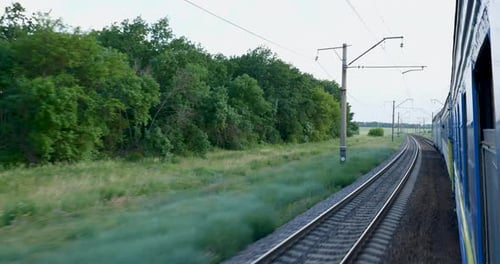 View From Train Window in Motion