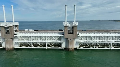 Storm Surge Barrier Bridge to Protect the Netherlands Mainland from Rising Seas
