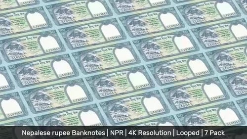 Billetes de Nepal, dinero, rupia nepalí, moneda, NPR/, paquete de 7, 4 K
