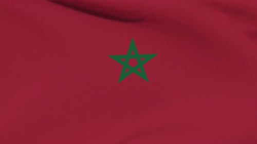 Realistic Waving Flag of Morocco Loopable Animation