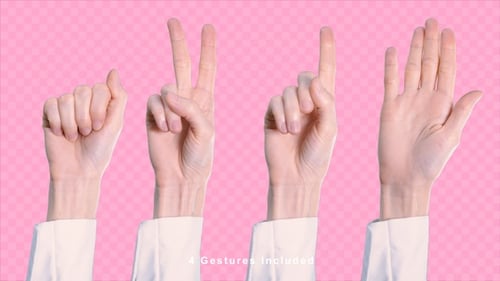 Disembodied Hand Gestures on Pink Background
