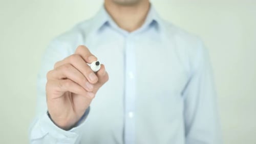 Hand Writing Debts on Clear Surface