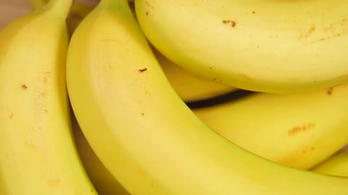 Close-Up of Ripe Yellow Bananas, Healthy Food