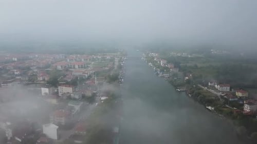 foggy day river