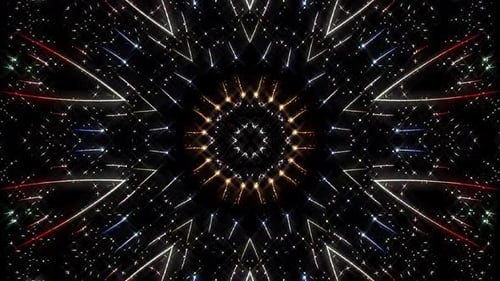 abstract lines color red light shining round shape in center, black background