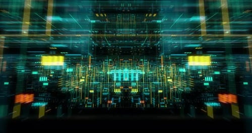 Seamless loop of abstract futuristic technological background