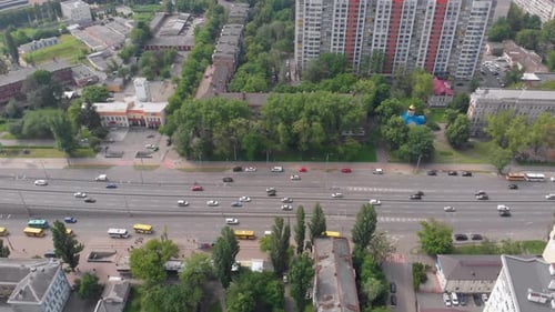 Cityscape Car Traffic Aerial