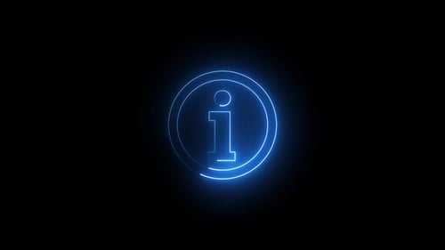 Glowing Neon Information Icon Reveal Animation