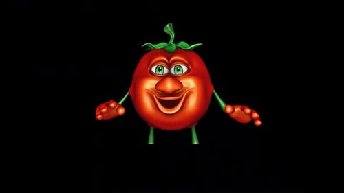 Tomato Promotion Ads Looped Animation with Alpha Channel and Shadow