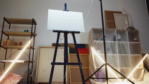 Artistic Studio Interior View Painting Tools