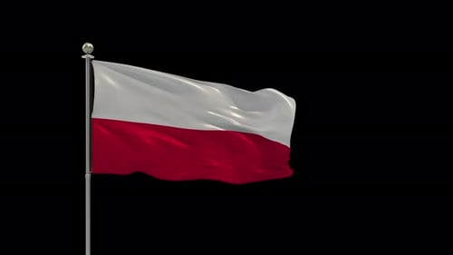 Poland Looping Of The Waving Flag Pole With Alpha