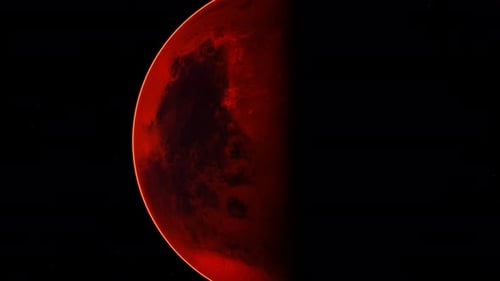 Red Planet Mars in the Starry Sky