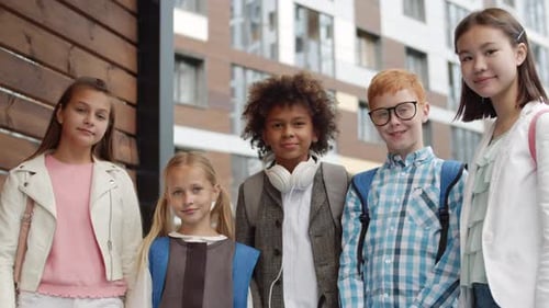 Group of School Children Standing Together
