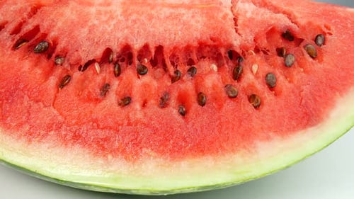 Extreme Close Up of Refreshing Watermelon Slice