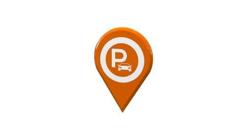 Animated 3D Parking Location Pin Icon
