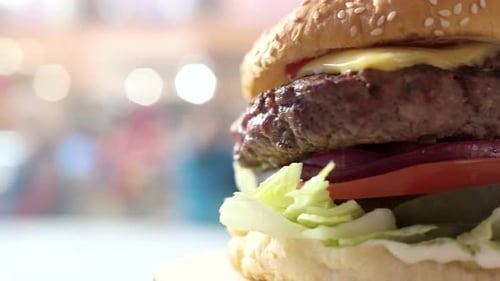 Cheeseburger Side View.