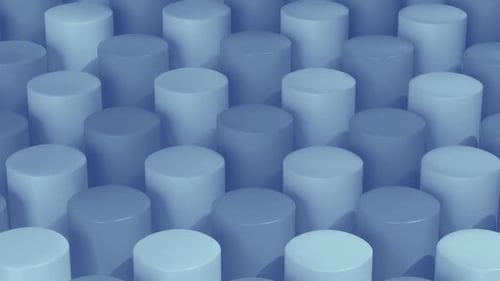 Dynamic Blue Cylinder Grid Abstract Motion Background